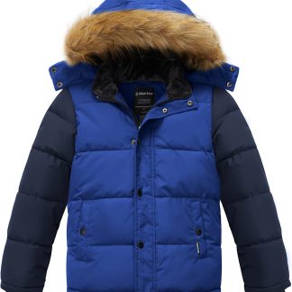 Boys' Winter Coat Warm Puffer Jacket Waterproof with Faux image 1