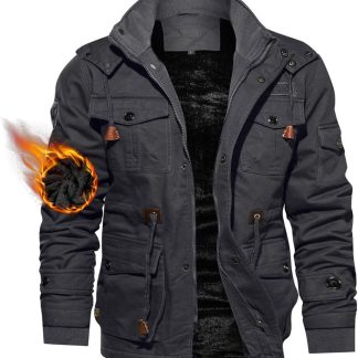 Winter Jacket Cotton Military Jackets Fleece Lined Thick image 1