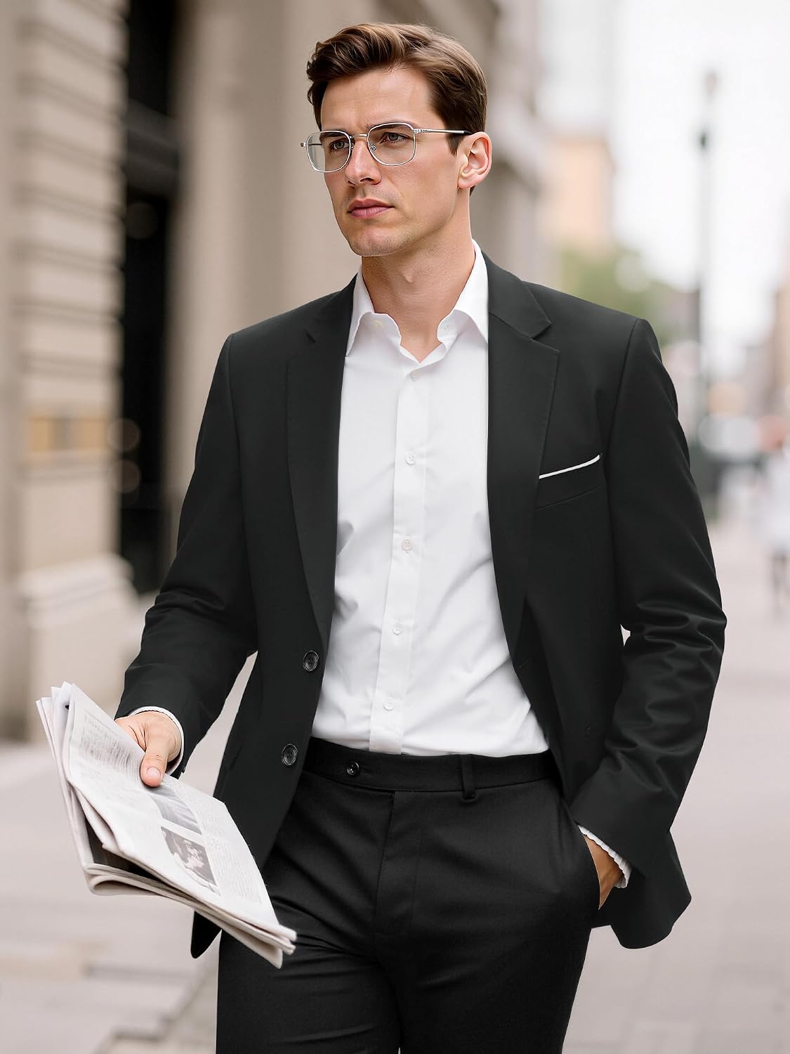 Slim Fit Suit Jacket 2 Button Business Casual Blazer Dress image 3